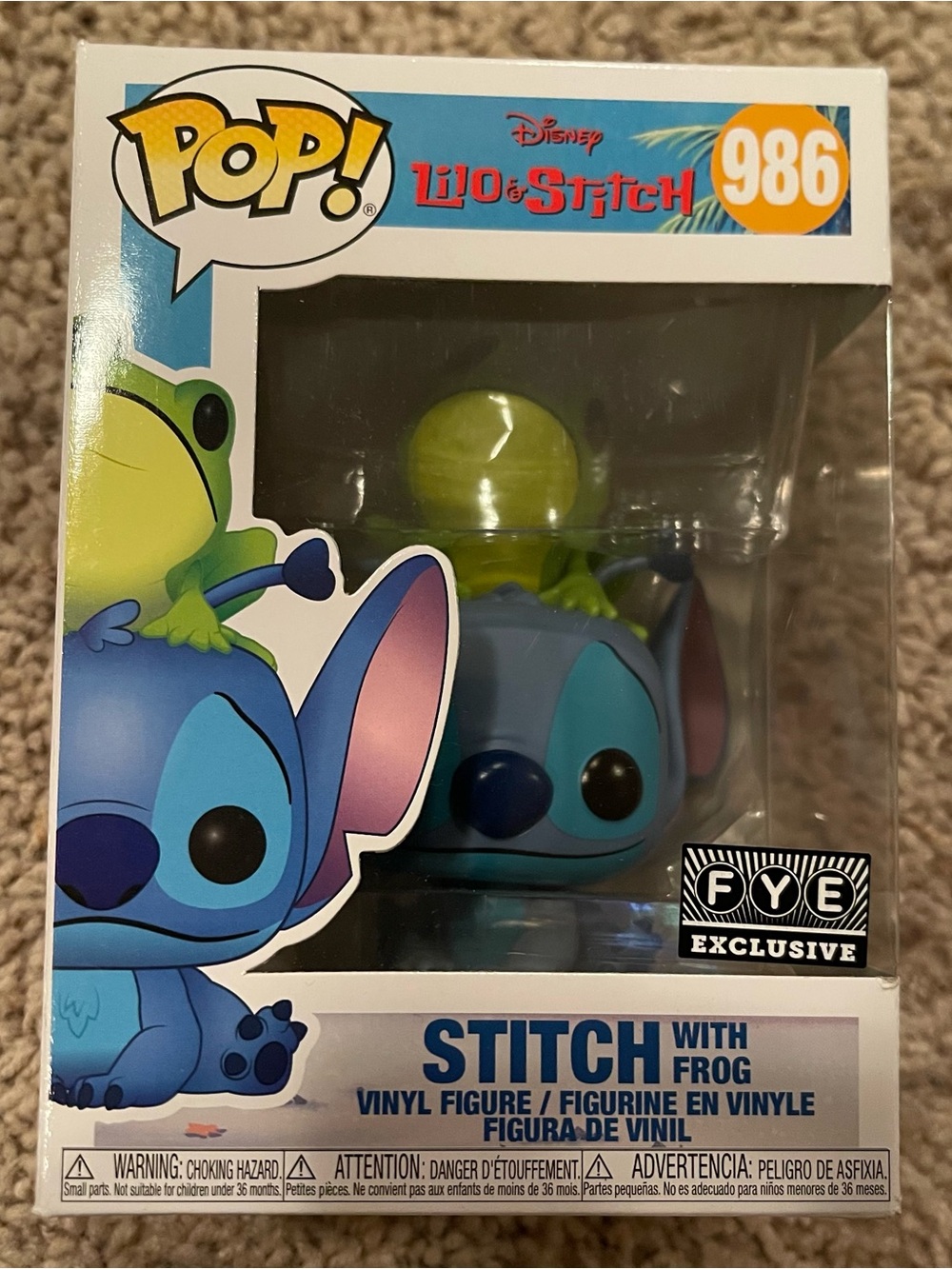 Funko Pop! Stitch with Frog Vinyl Figure - Blue & Green